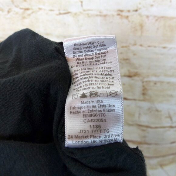 Project Social T Shirt Women S Relaxed Black Paisley Long Sleeve USA Boho Rock - Picture 11 of 11